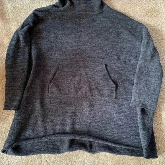 Barefoot Dreams Cozychic Lounge Pullover Knit OS Oversized Dark Grey 800 Loose - Picture 3 of 6